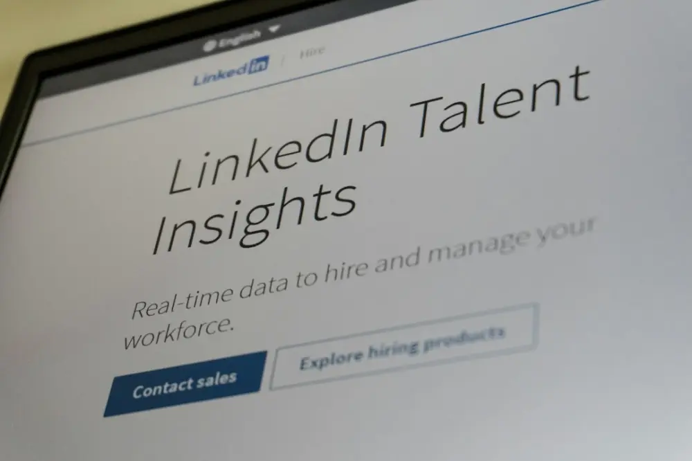 Linkedin talent insights website on a laptop screen, illustrating flexible talent